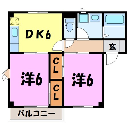 ドミールB（高崎市井野町）の物件間取画像